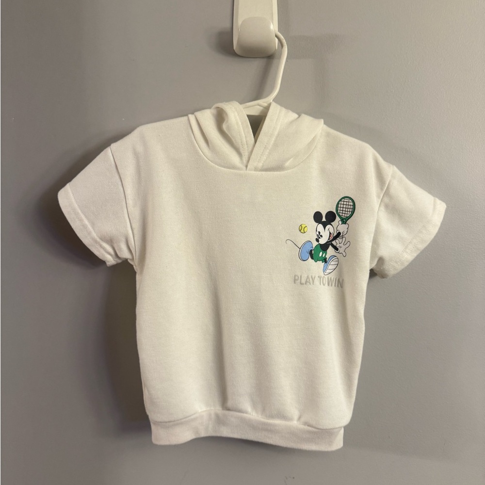 Disney Baby Mickey Mouse “Play To Win” Hoodie – 24M – Tennis Graphic